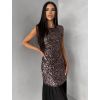 Vínové společenské dlouhé třpytivé šaty SECTOR (Veľkosť M/L)