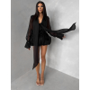 Čierne elegantné krátke košeľové šaty AETHERO