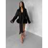 Čierne elegantné krátke košeľové šaty AETHERO