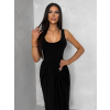 Čierne elegantné tvarujúce šaty KRYLON so šifónovou sukňou