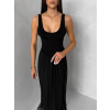 Čierne elegantné tvarujúce šaty KRYLON so šifónovou sukňou