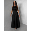 Čierne spoločenské jednoduché dlhé šaty TEMIRA