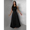 Čierne spoločenské jednoduché dlhé šaty TEMIRA