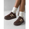 Tmavo hnedé štýlové semišové tenisky CAVELLO na platforme