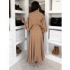Hnědé maxi dlouhé košilové šaty MATRIX (Veľkosť M/L)