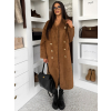 Hnedý obojstranný dlhý kabát HYBRID