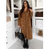 Hnědý oboustranný dlouhý kabát HYBRID (Veľkosť ONESIZE)
