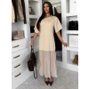 Krémové štýlové dlhé šaty LEGACY