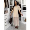 Krémové stylové dlouhé šaty LEGACY (Veľkosť ONESIZE)