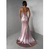 Starorůžové luxusní plesové třpytivé šaty RAVELLE s rozparkem (Veľkosť M)