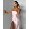 Svetloružové korzetové tvarujúce šaty ESLIRA bez ramienok