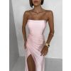Světle růžové korzetové tvarující šaty ESLIRA bez ramínek (Veľkosť ONESIZE)