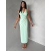 Světle zelené dlouhé elegantní šaty KALIXA (Veľkosť ONESIZE)