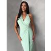 Světle zelené dlouhé elegantní šaty KALIXA (Veľkosť ONESIZE)