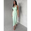 Světle zelené dlouhé elegantní šaty KALIXA (Veľkosť ONESIZE)