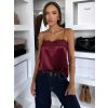 Vínové saténové elegantní tílko WEXTON s krajkou (Veľkosť M/L)