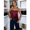 Vínové saténové elegantné tielko WEXTON s čipkou