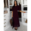 Vínové štýlové maxi dlhé šaty LEGACY