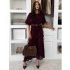 Vínové stylové maxi dlouhé šaty LEGACY (Veľkosť ONESIZE)