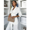 Biele elegantné sako THELYA s viazaním