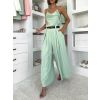 Světle zelené volné široké kalhoty FELYRY (Veľkosť ONESIZE)