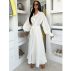 Biele dlhé košeľové viazacie šaty MATRIX