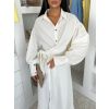 Bílé dlouhé košilové vázací šaty MATRIX (Veľkosť M/L)