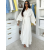 Biele dlhé košeľové viazacie šaty MATRIX