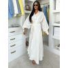 Bílé dlouhé košilové vázací šaty MATRIX (Veľkosť M/L)