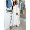 Bílé dlouhé košilové vázací šaty MATRIX (Veľkosť M/L)