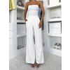Bílé elegantní dlouhé kalhoty OMNIRA (Veľkosť ONESIZE)