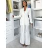 Bílé elegantní dlouhé kalhoty OMNIRA (Veľkosť ONESIZE)