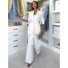 Bílé elegantní dlouhé kalhoty OMNIRA (Veľkosť ONESIZE)