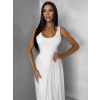 Krémové tvarující šaty KRYLON s šifonovou sukní (Veľkosť M/L)