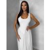 Krémové tvarujúce šaty KRYLON so šifónovou sukňou