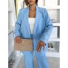 Světle modré elegantní pruhované oversize sako ORLENA (Veľkosť ONESIZE)