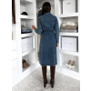 Modré džínsové midi šaty HERTOZ s dlhým rukávom