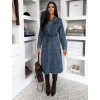 Modré džínsové midi šaty HERTOZ s dlhým rukávom
