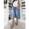 Modré džínsové štýlové dlhé kraťasy QUANIT