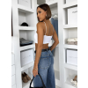 Modré extra wide leg široké džíny PELYNX (Veľkosť L)