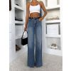 Modré extra wide leg široké džíny PELYNX (Veľkosť L)