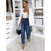 Modré široké pohodlné mom džíny TREVOS (Veľkosť L)