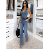 Modrý džínsový dlhý denim overal MISTON