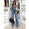 Modrý džínový dlouhý denim overal MISTON (Veľkosť L)