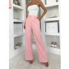Růžové elegantní široké kalhoty OMNIRA (Veľkosť ONESIZE)