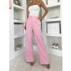 Růžové elegantní široké kalhoty OMNIRA (Veľkosť ONESIZE)