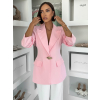 Ružové elegantné vypasované sako ROVENA s ozdobou