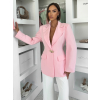 Ružové elegantné vypasované sako ROVENA s ozdobou