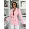 Růžové elegantní vypasované sako ROVENA s ozdobou (Veľkosť ONESIZE)