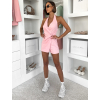 Ružový krátky štýlový overal ELSYRA